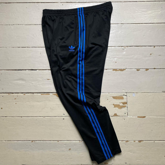 Adidas Baggy Black and Blue Track Bottoms