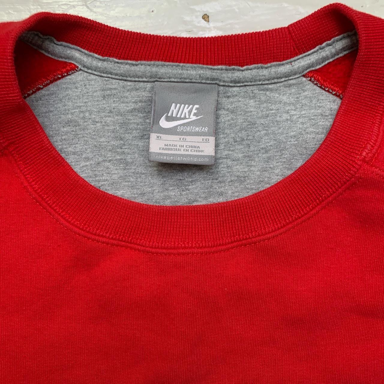 Nike Vintage Big Swoosh Red and White Track and Field Jumper