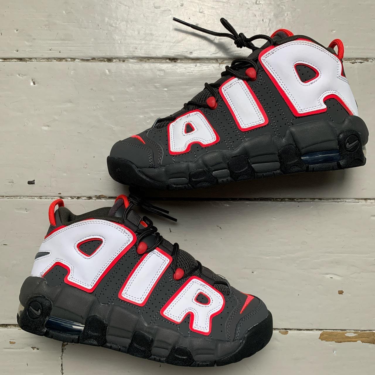 Nike Air More Uptempo Grey White and Red