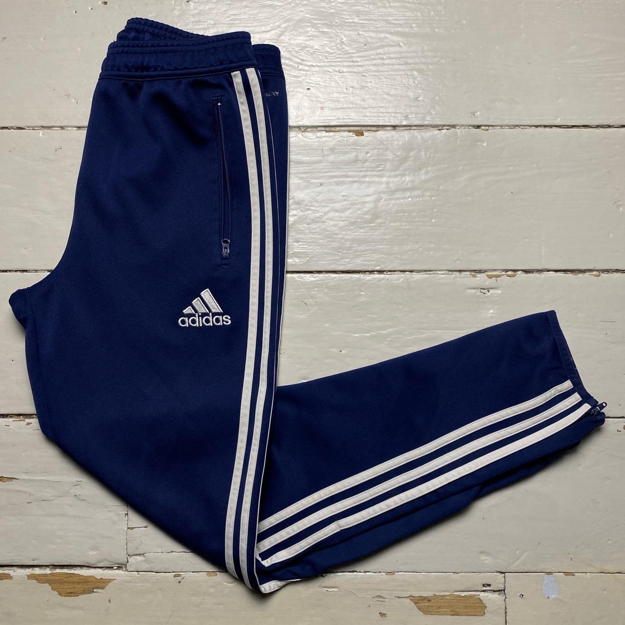 Adidas Navy and White Track Pant Slim Joggers