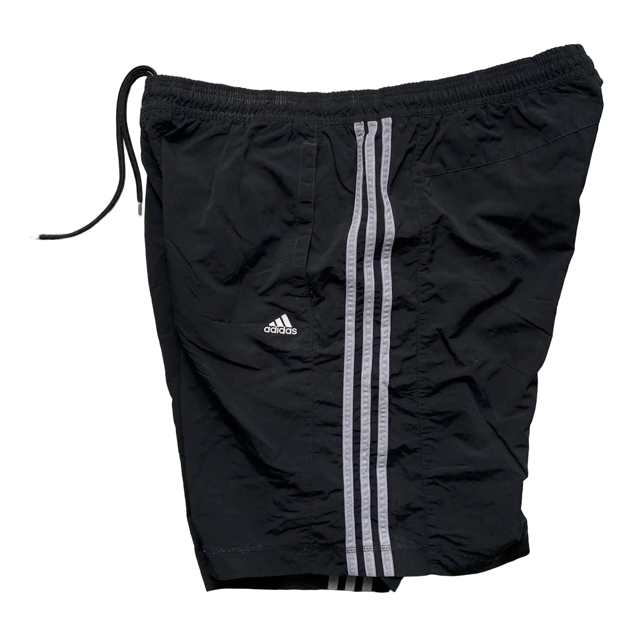 Adidas Vintage Shell Track Pant Cargo Shorts Black and Silver (2XL)