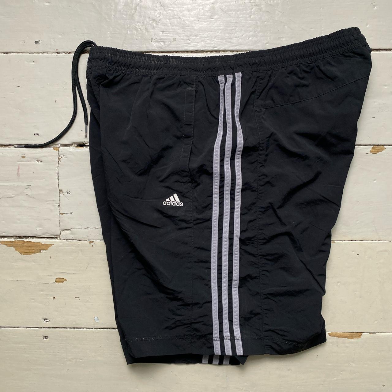 Adidas Vintage Shell Track Pant Cargo Shorts Black and Silver