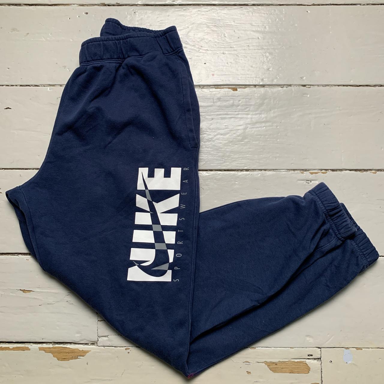 Nike Club Swoosh Navy and White Joggers