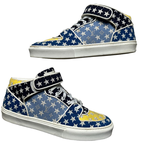 Louis Vuitton Acapulco Stars Monogram Mid Trainers Blue Yellow and White (UK 9)
