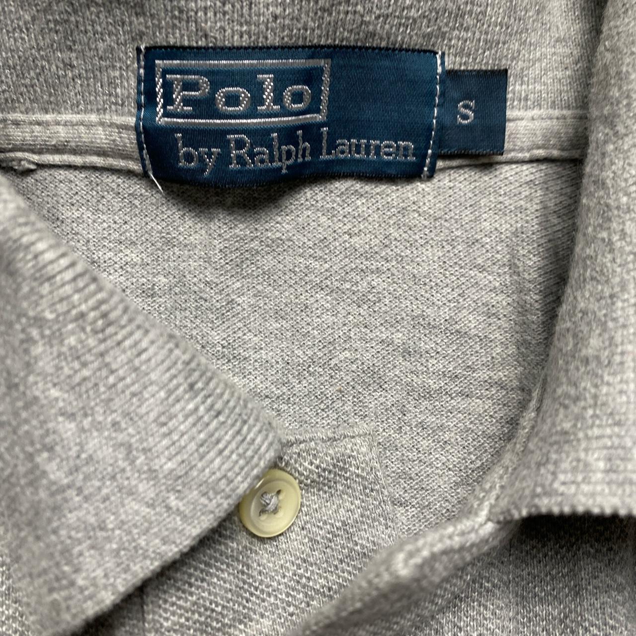 Ralph Lauren Polo Grey and Navy Long Sleeve Polo Shirt