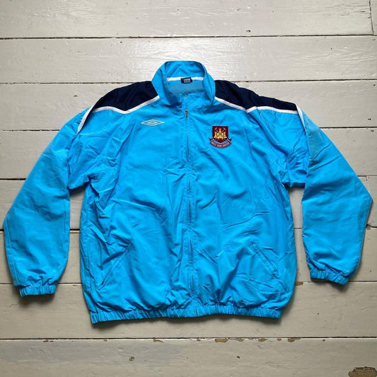 West Ham United Umbro Light Blue Vintage Football Shell Tracksuit Jacket