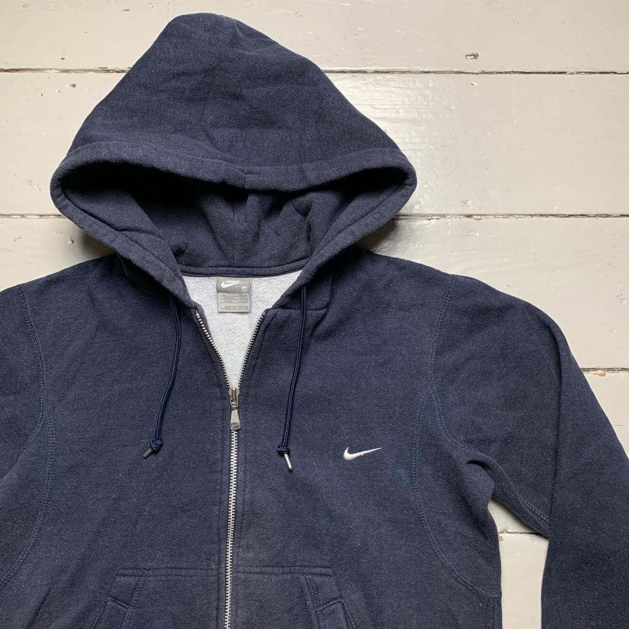 Nike Swoosh Vintage Navy and White Hoodie