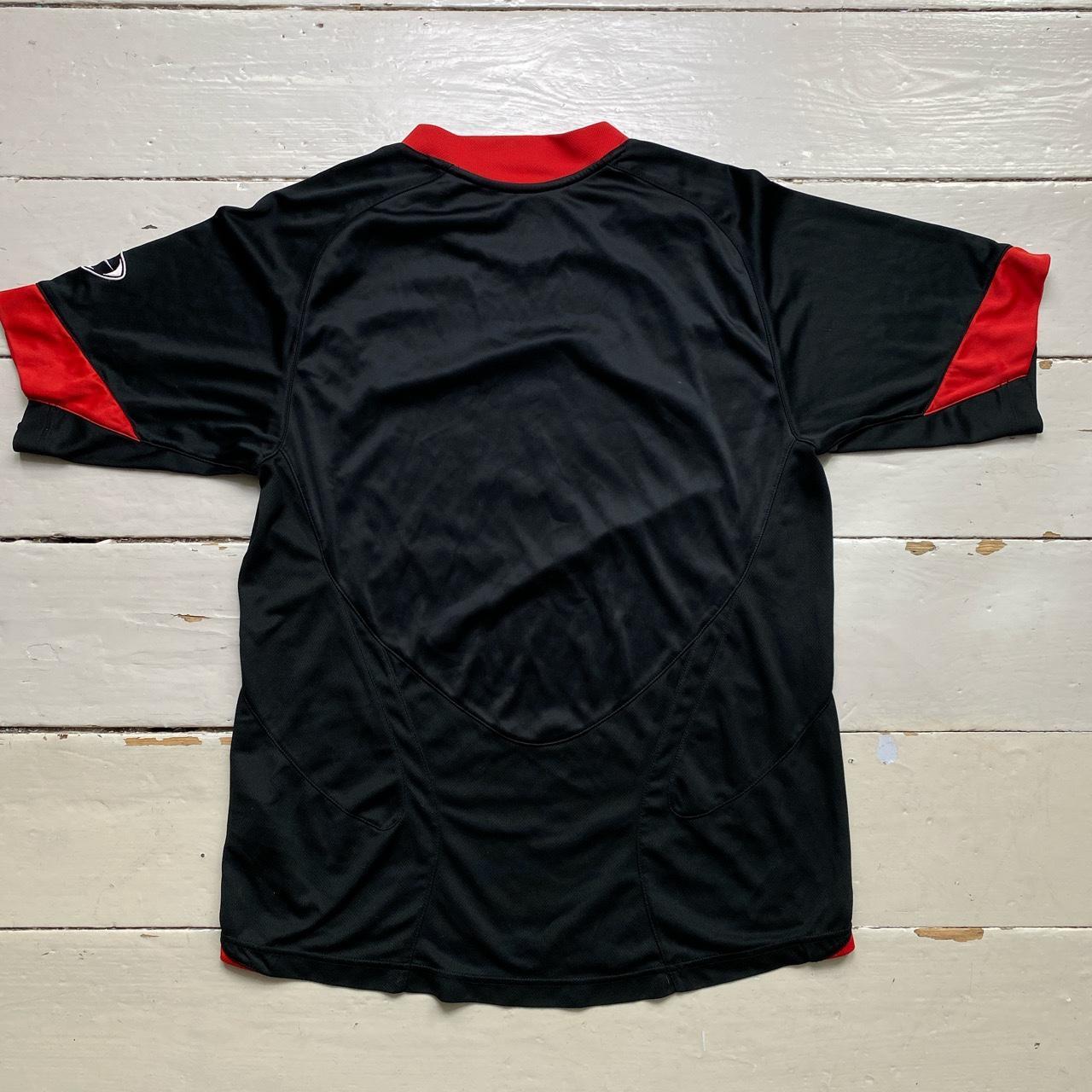 Nike Total 90 Vintage Football Jersey Black Red and White