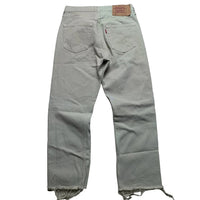 Levis 501 Cream Two Tone Distressed Jeans (32W)
