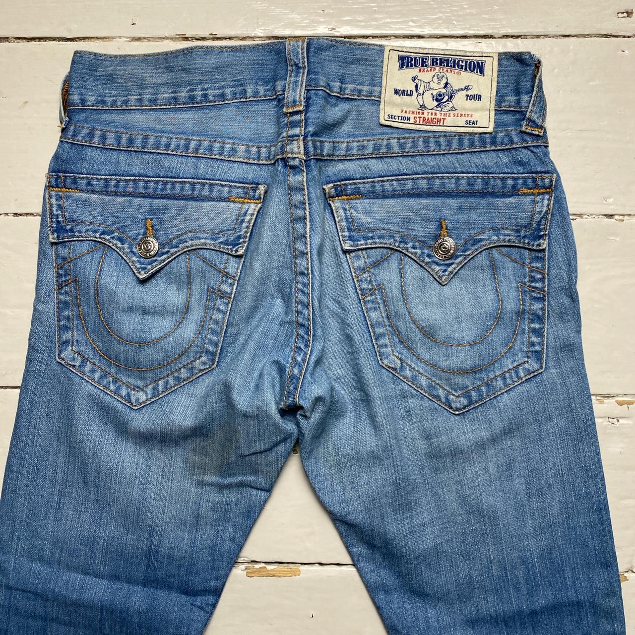 True Religion Straight Jeans Brown Contrast Stitch