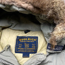 Woolrich John Rich and Bros Light Khaki Green Parka Fur Trim Coat (L)