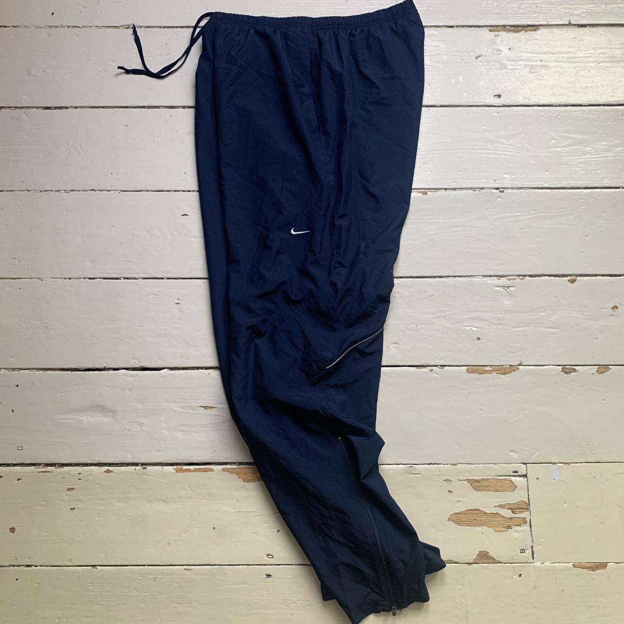 Nike Vintage Shell Track Pant Baggy Bottoms Navy and White Swoosh