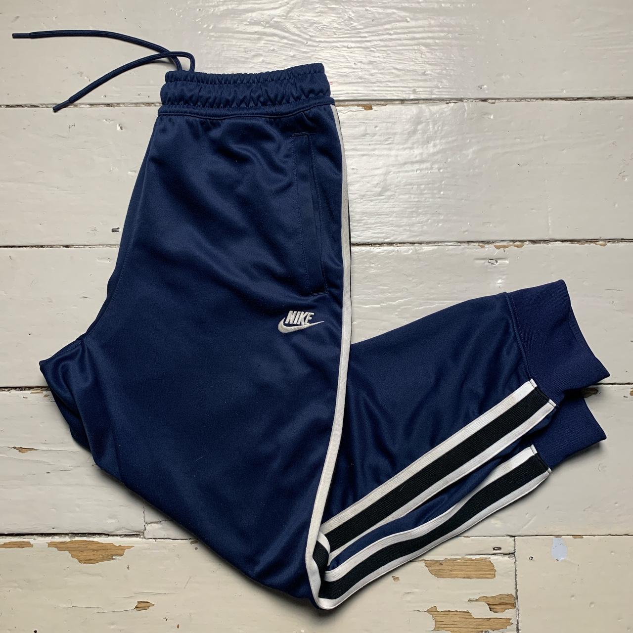 Nike Swoosh Navy and White Track Bottoms