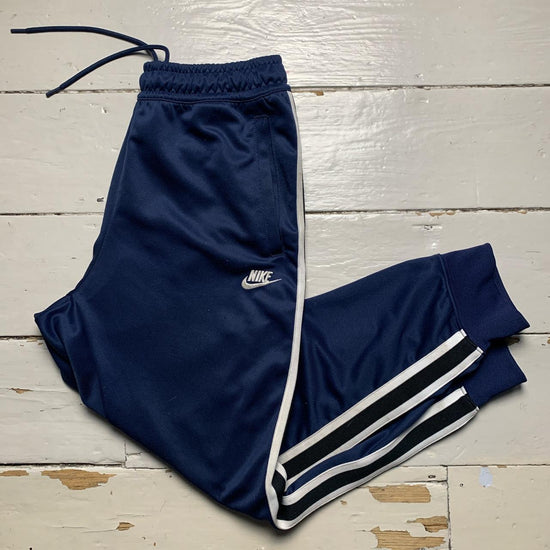 Nike Swoosh Navy and White Track Bottoms