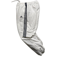 Adidas White and Navy Stripe Baggy Trackpant Shell Bottoms (36W)