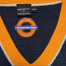 Workwear Navy and Orange V Neck Jumper (S)