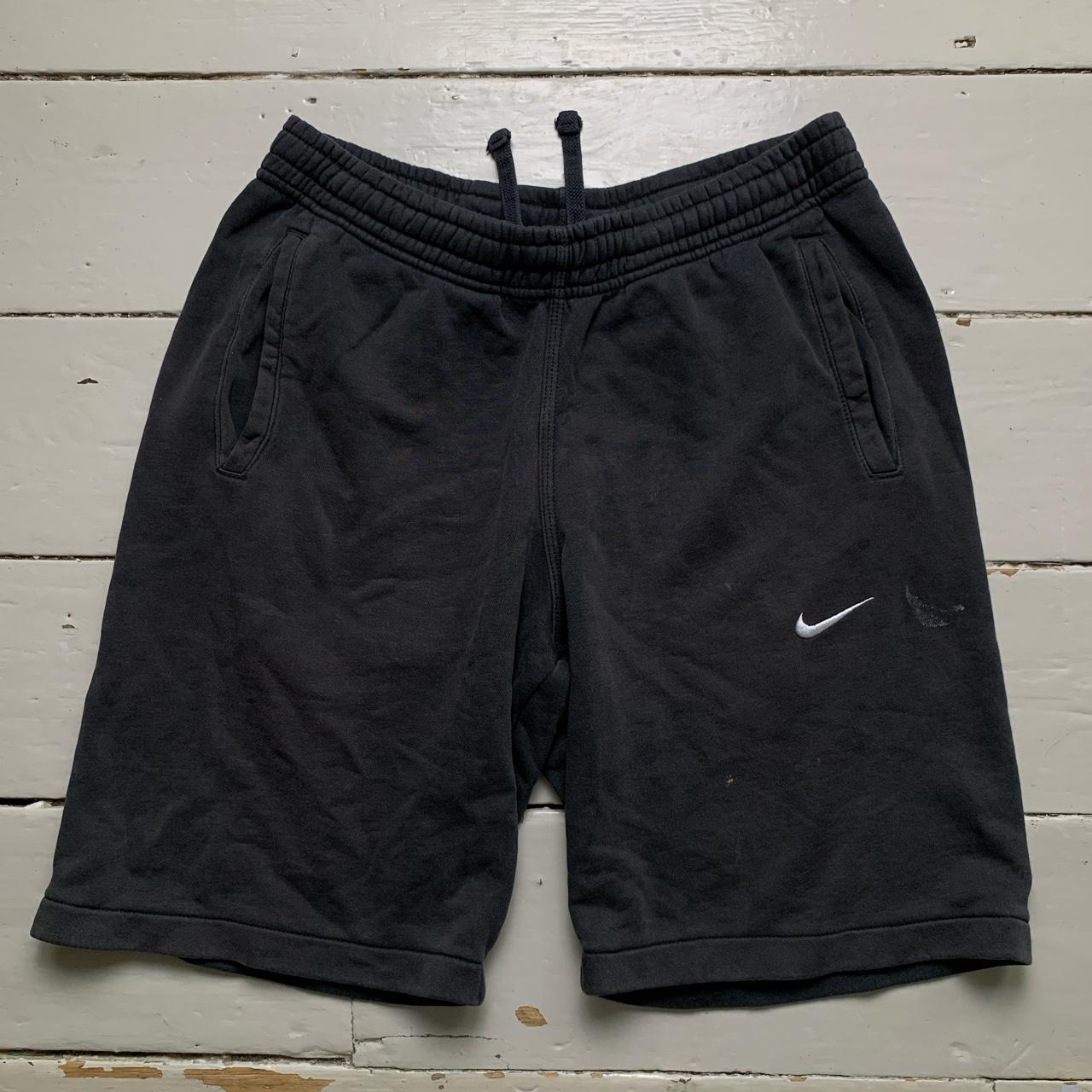 Nike Black and White Swoosh Cotton Shorts