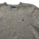 Polo Ralph Lauren Grey Navy Pony Wool Jumper (S)