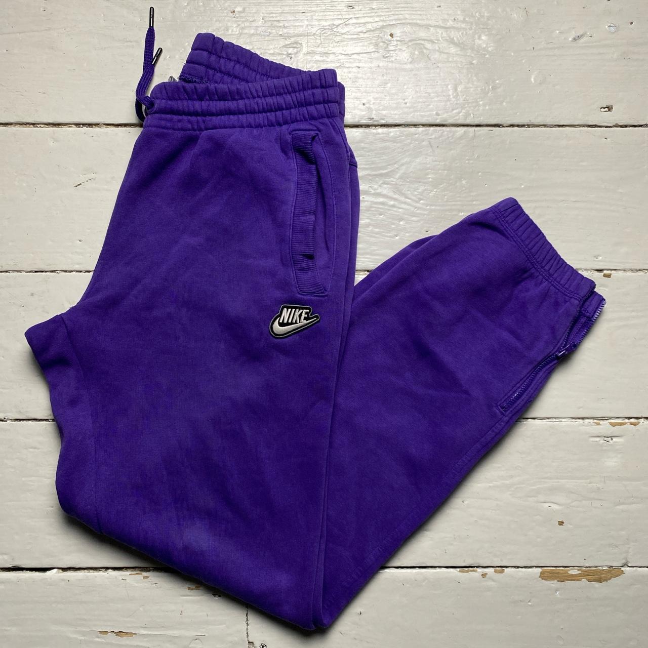 Nike Swoosh Purple and White Baggy Joggers