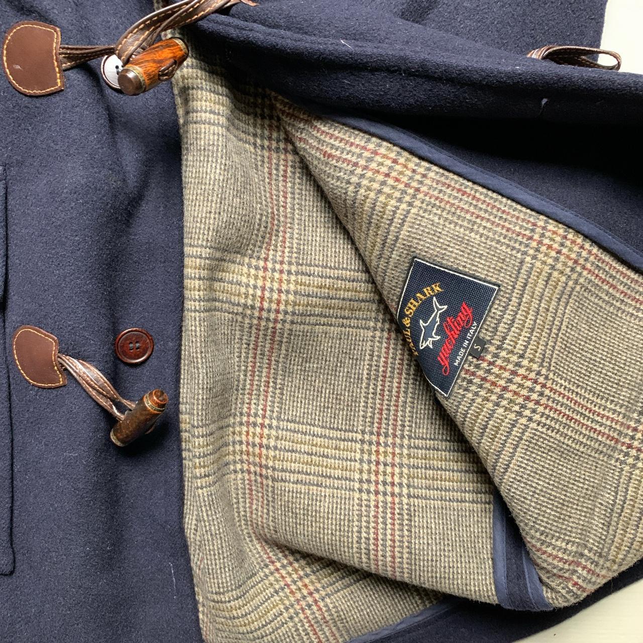 Paul and Shark Tweed Lined Duffle Coat Navy