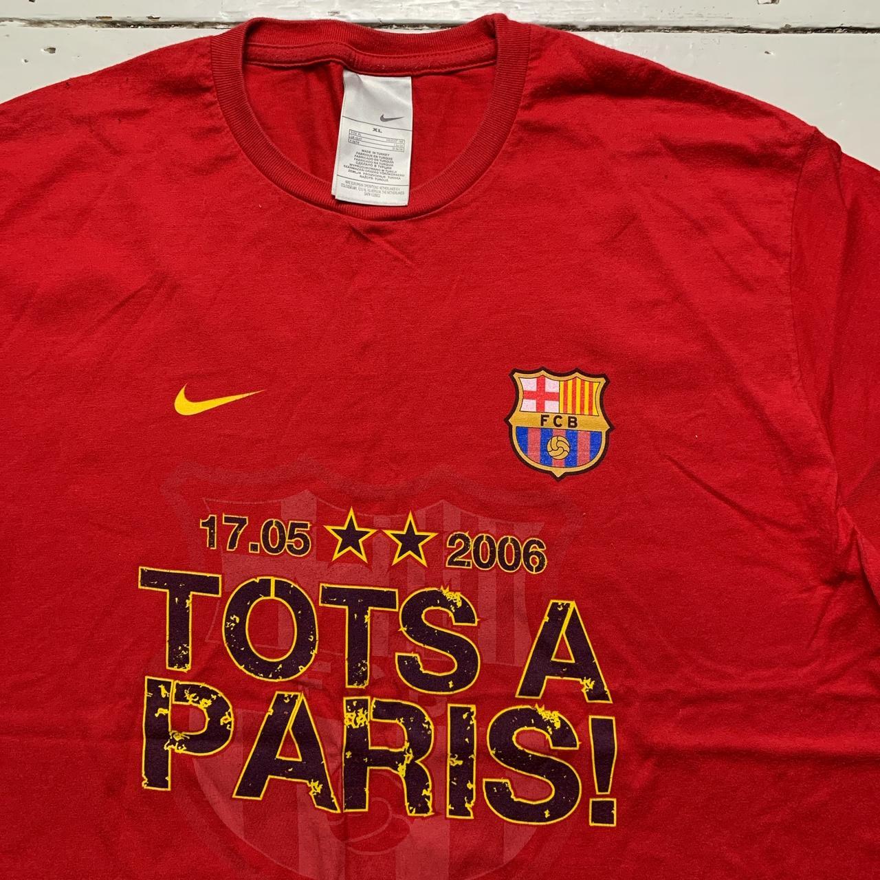 Nike Barcelona Tots a Paris Vintage 2006 Champions League Final Joga Bonito T Shirt