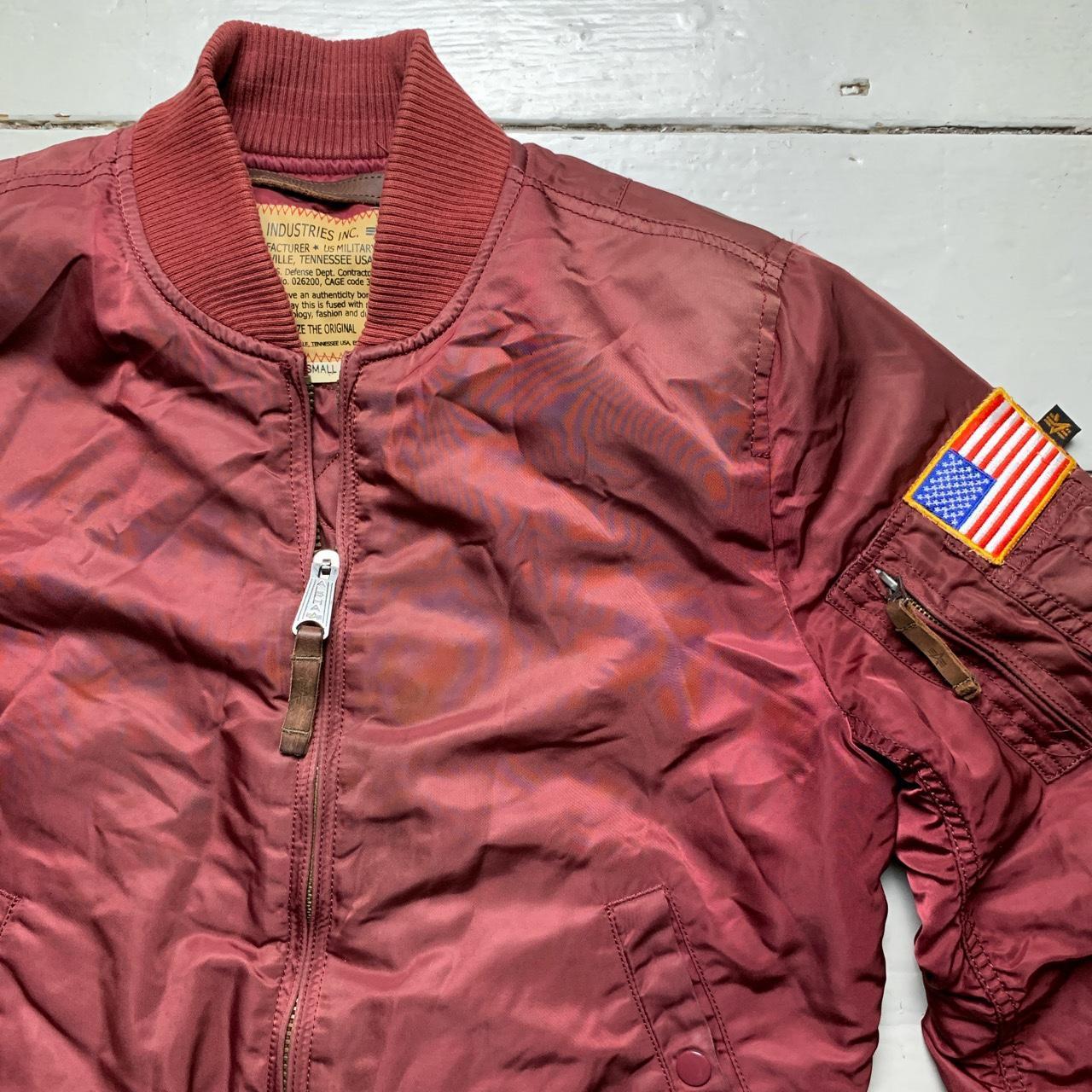 Alpha Industries Burgundy Bomber Jacket