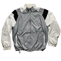 Lacoste Tracksuit Shell Windbreaker Jacket Grey Black and White (2XL)