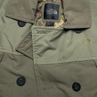 The North Face Windwall Khaki Green Camo Puffer Trench Coat (M)