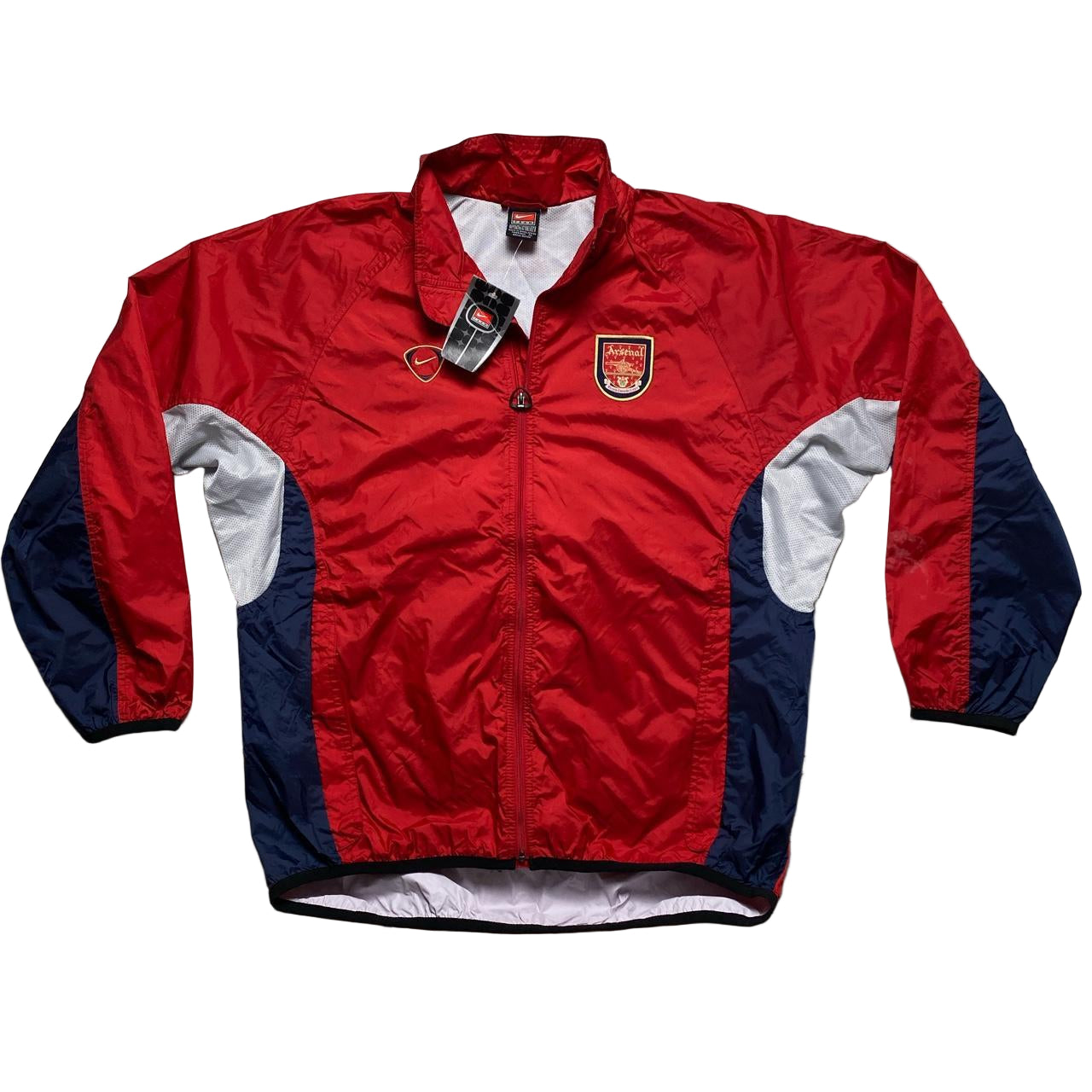 Arsenal Nike Vintage 90’s Red Navy and White Windbreaker Shell Jacket (M)