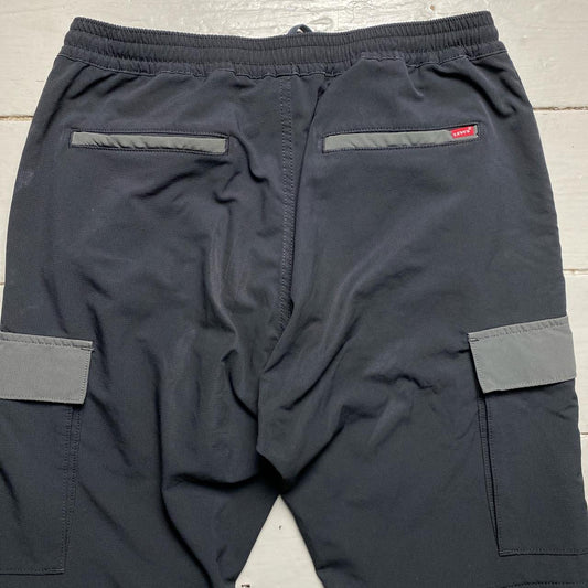 Levis Cargo Tracksuit Bottoms Shorts Black and Grey