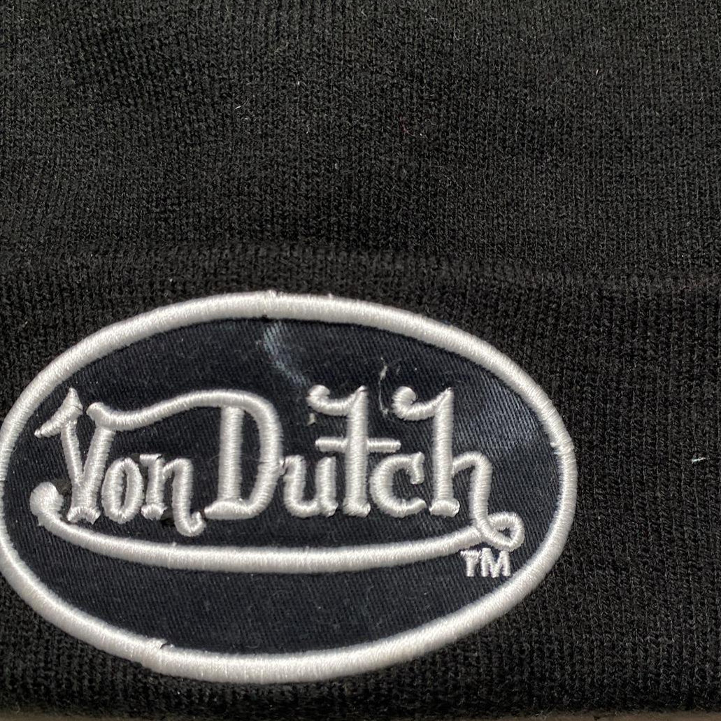 Von Dutch Black and White Beanie Hat