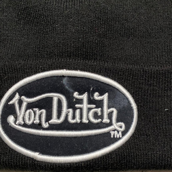 Von Dutch Black and White Beanie Hat