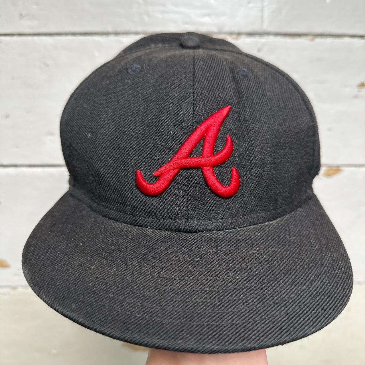 New Era Atlanta Braves Black and Red Fitted Cap