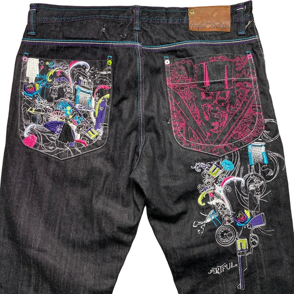 Artful Dodger Embroidery Vintage Indigo Jeans (34W) – Wear Garson