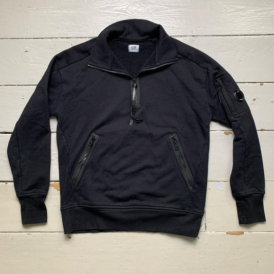 CP Company Goggle Black Quarter Zip Jumper