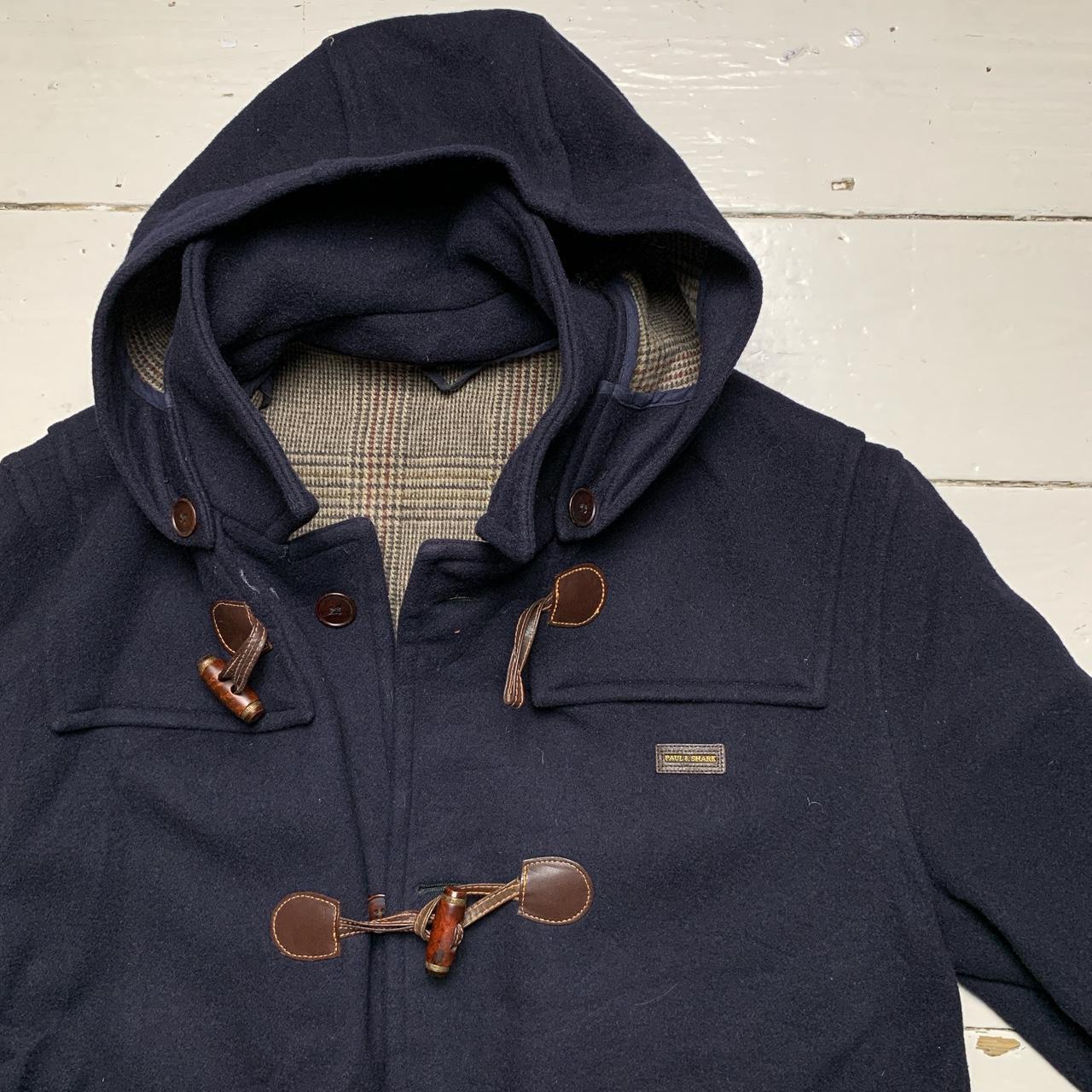 Paul and Shark Tweed Lined Duffle Coat Navy