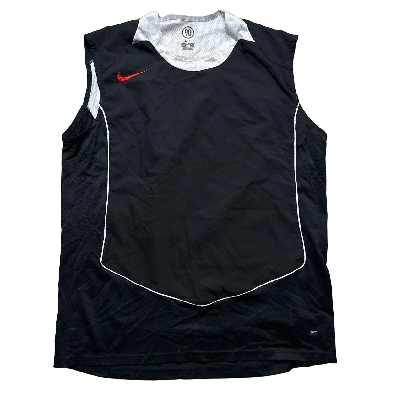 Nike Total 90 Vintage Black Red Swoosh and White Vest (XL)