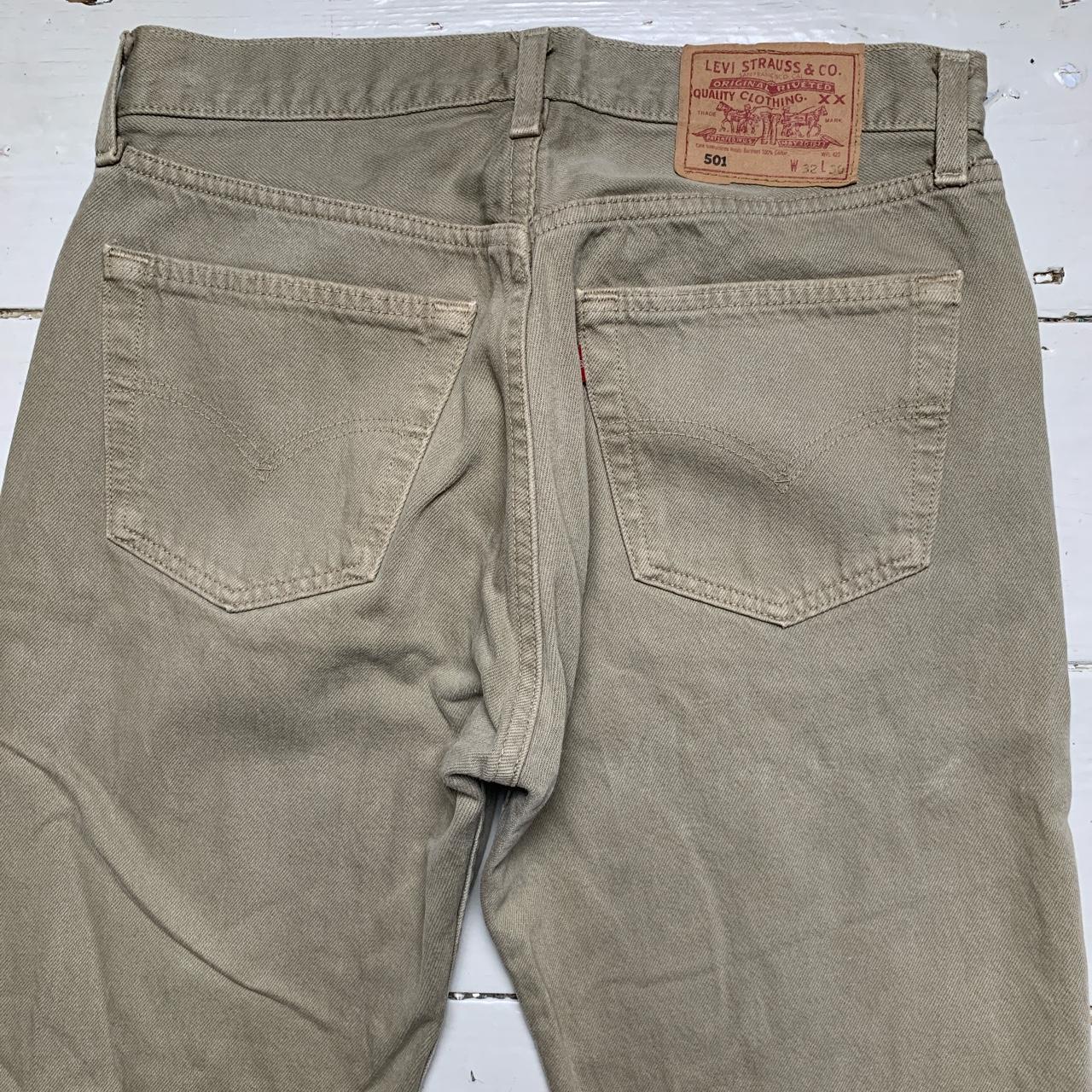 Levis 501 Khaki Beige Jeans