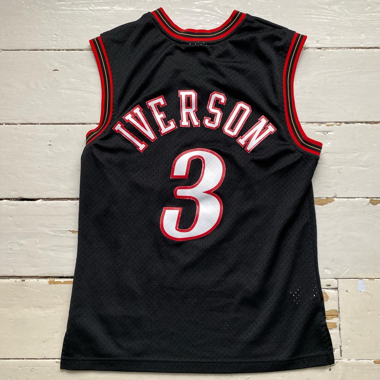 Mitchell & Ness Philadelphia 76ers Sixers Iverson Black and Red Vintage 2000/1 Retro Basketball Jers