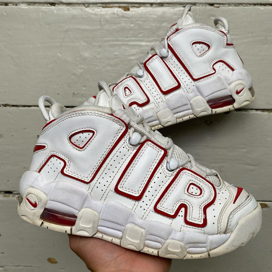 Nike Air More Uptempo White and University Red