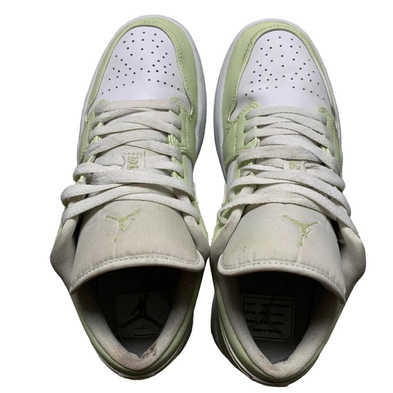 Jordan 1 Low White and Pastel Citron Yellow (UK 6.5)