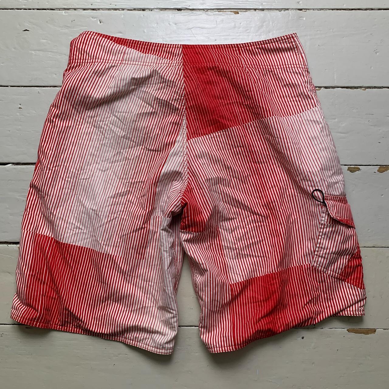 O’Neill Vintage Red and White Surf Swim Shorts