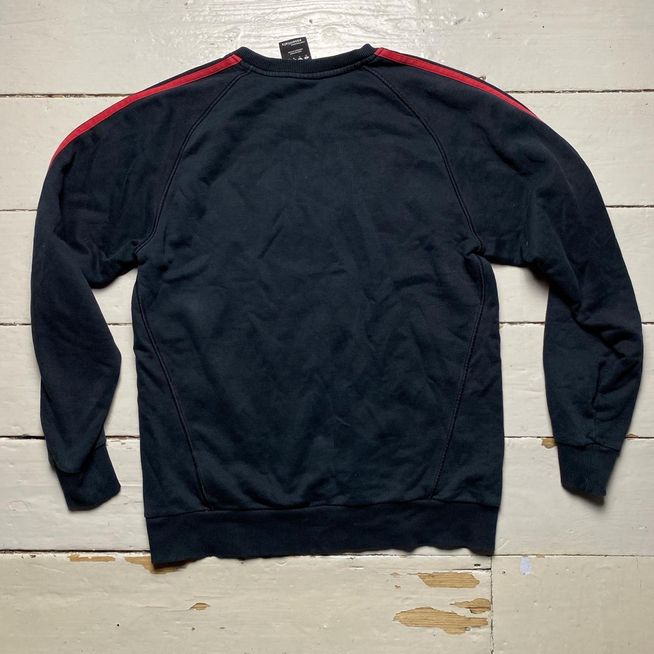 Adidas Performance Essentials Black and Red 3 Stripe Jumper