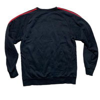 Adidas Performance Essentials Black and Red 3 Stripe Jumper (M)
