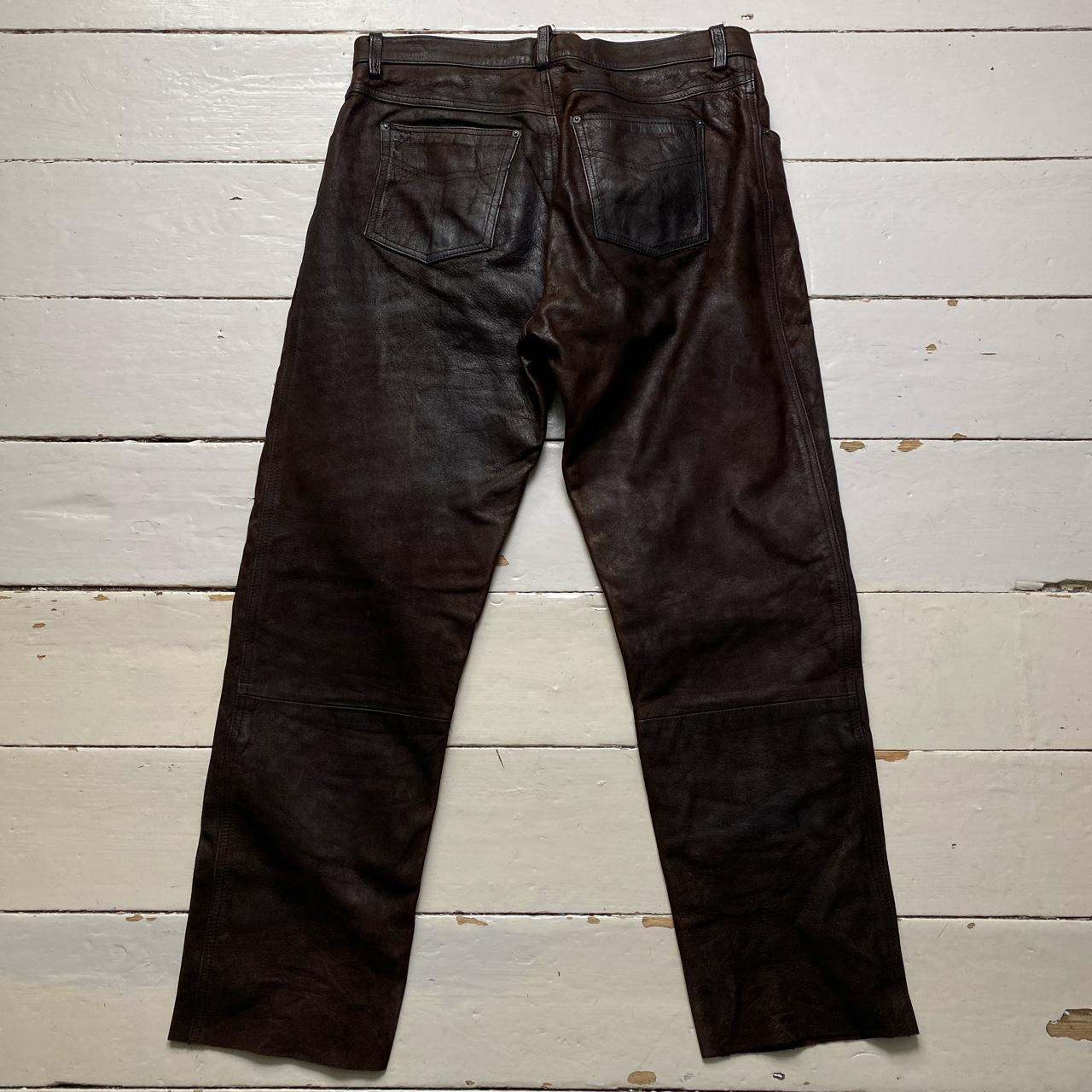 Nugget London Vintage Brown Heavy Leather Trousers