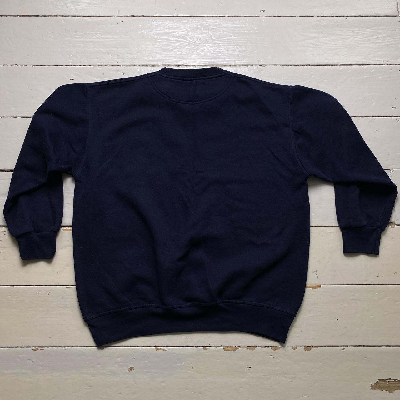 Nike Vintage 90’s Swoosh Navy and Light Blue Baggy Jumper