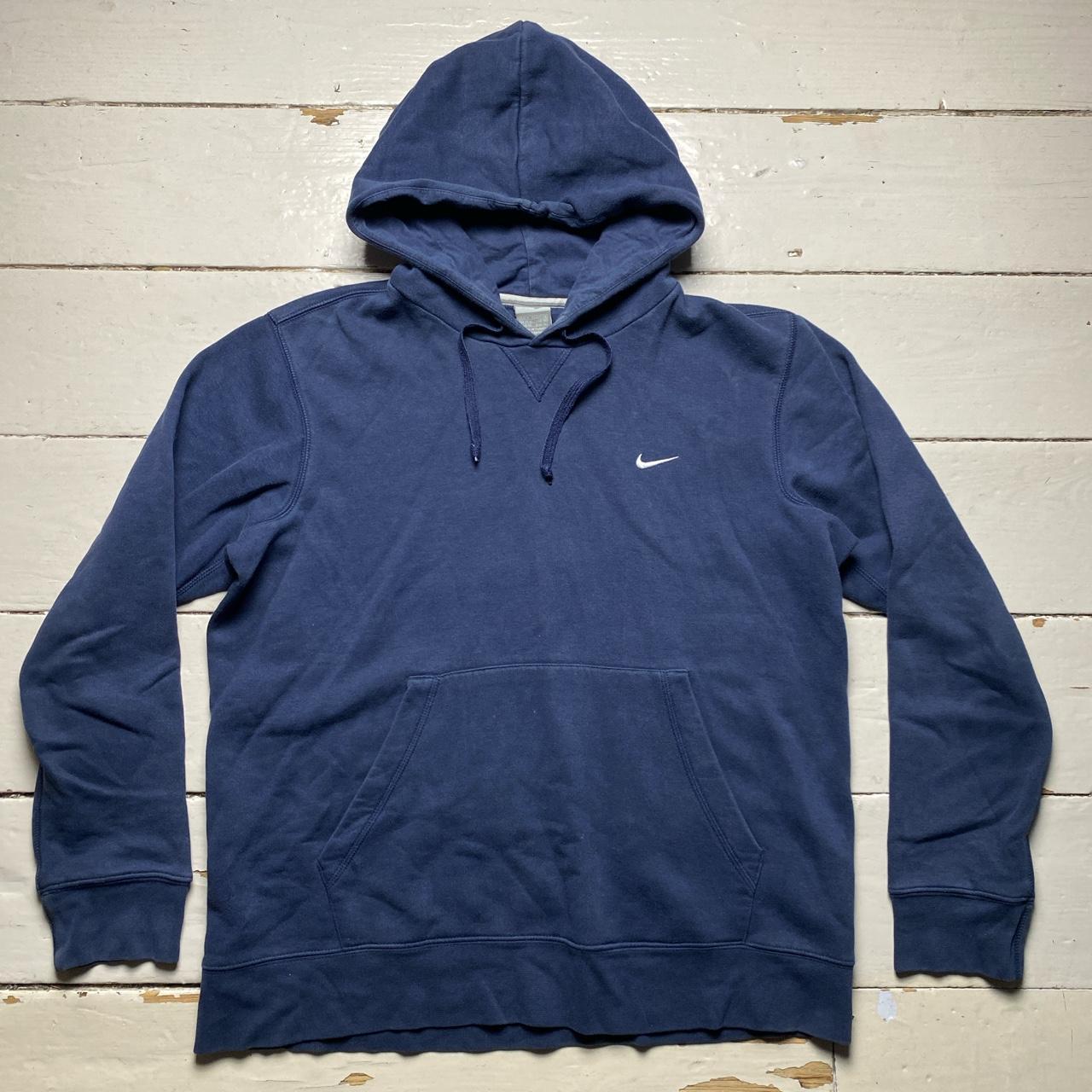 Nike Swoosh Vintage Hoodie Navy and White