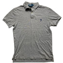 Polo Ralph Lauren Grey and Navy Short Sleeve Polo Shirt (M)
