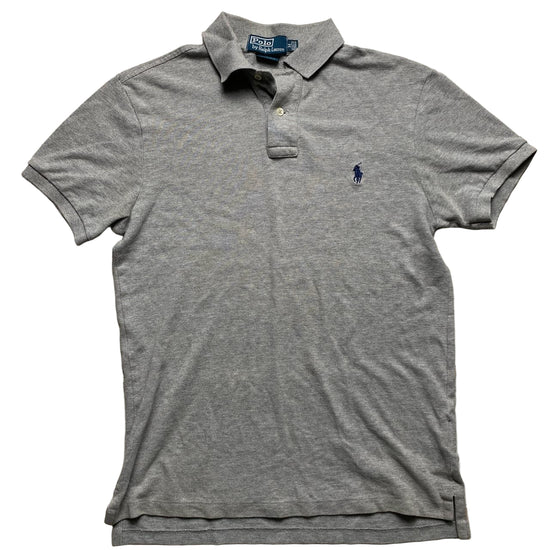 Polo Ralph Lauren Grey and Navy Short Sleeve Polo Shirt (M)