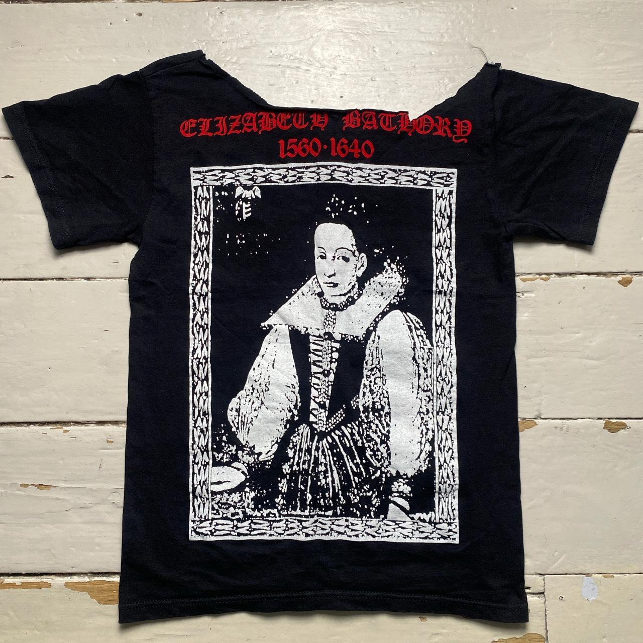 Elizabeth Bathory Goth Grunge T Shirt Black and White